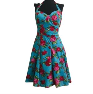 Betsey Johnson Turquoise Dress with Roses